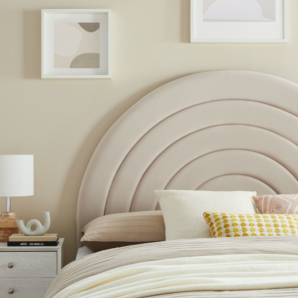 Solana Arched Performance Velvet King Headboard