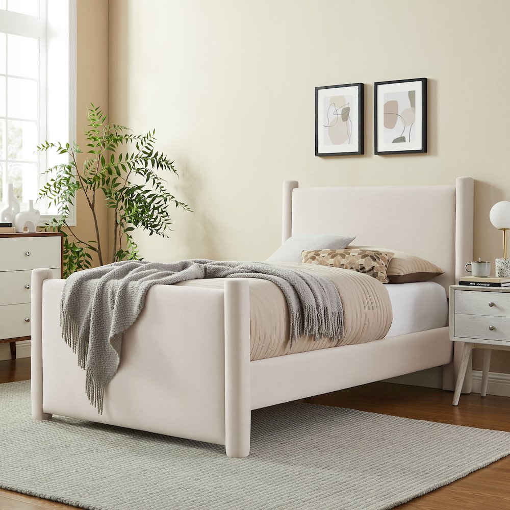Rael Performance Velvet Twin Platform Bed