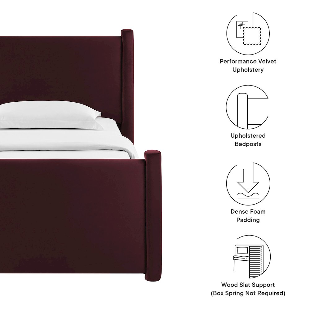 Rael Performance Velvet Twin Platform Bed