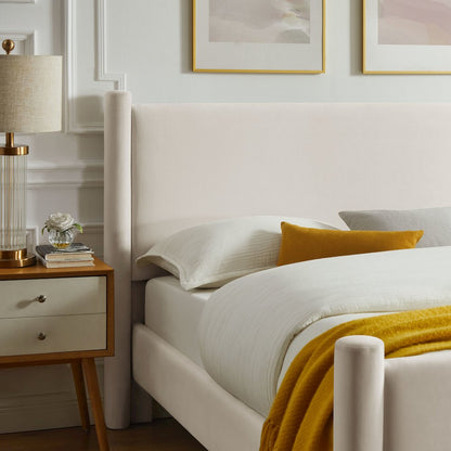 Rael Performance Velvet Full Platform Bed