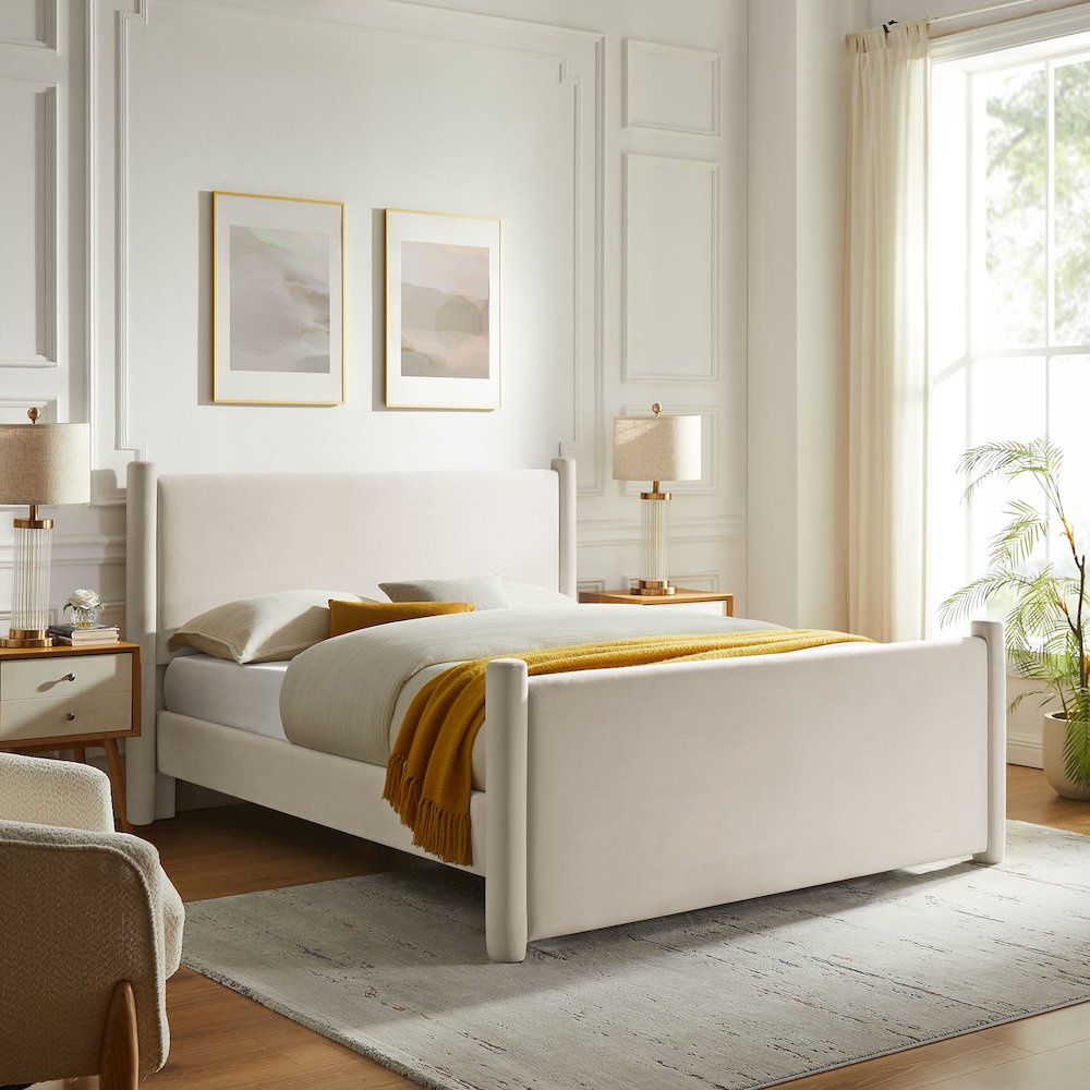 Rael Performance Velvet Full Platform Bed