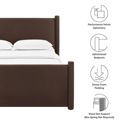 Rael Performance Velvet Full Platform Bed