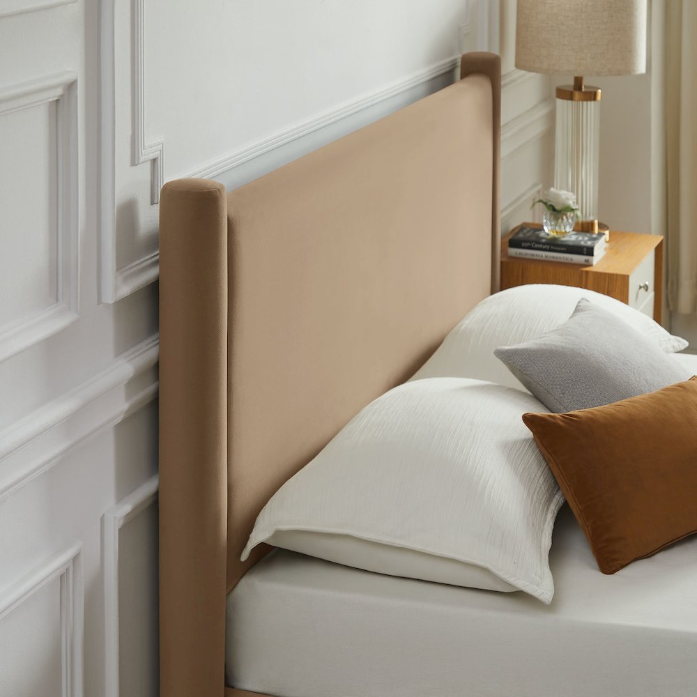 Rael Performance Velvet Full Platform Bed