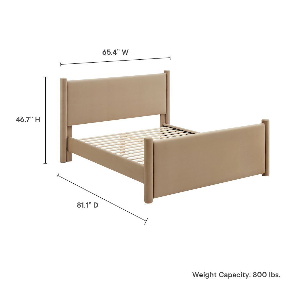 Rael Performance Velvet Full Platform Bed