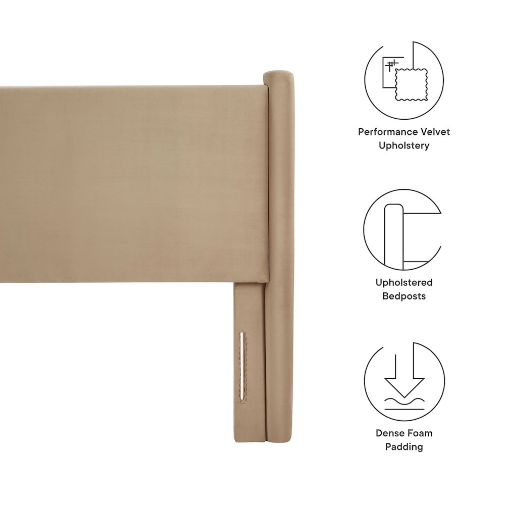 Rael Performance Velvet Queen Headboard