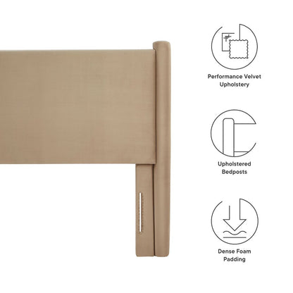 Rael Performance Velvet Queen Headboard