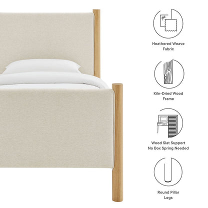 Maven Twin Size Fabric Upholstered Platform Bed