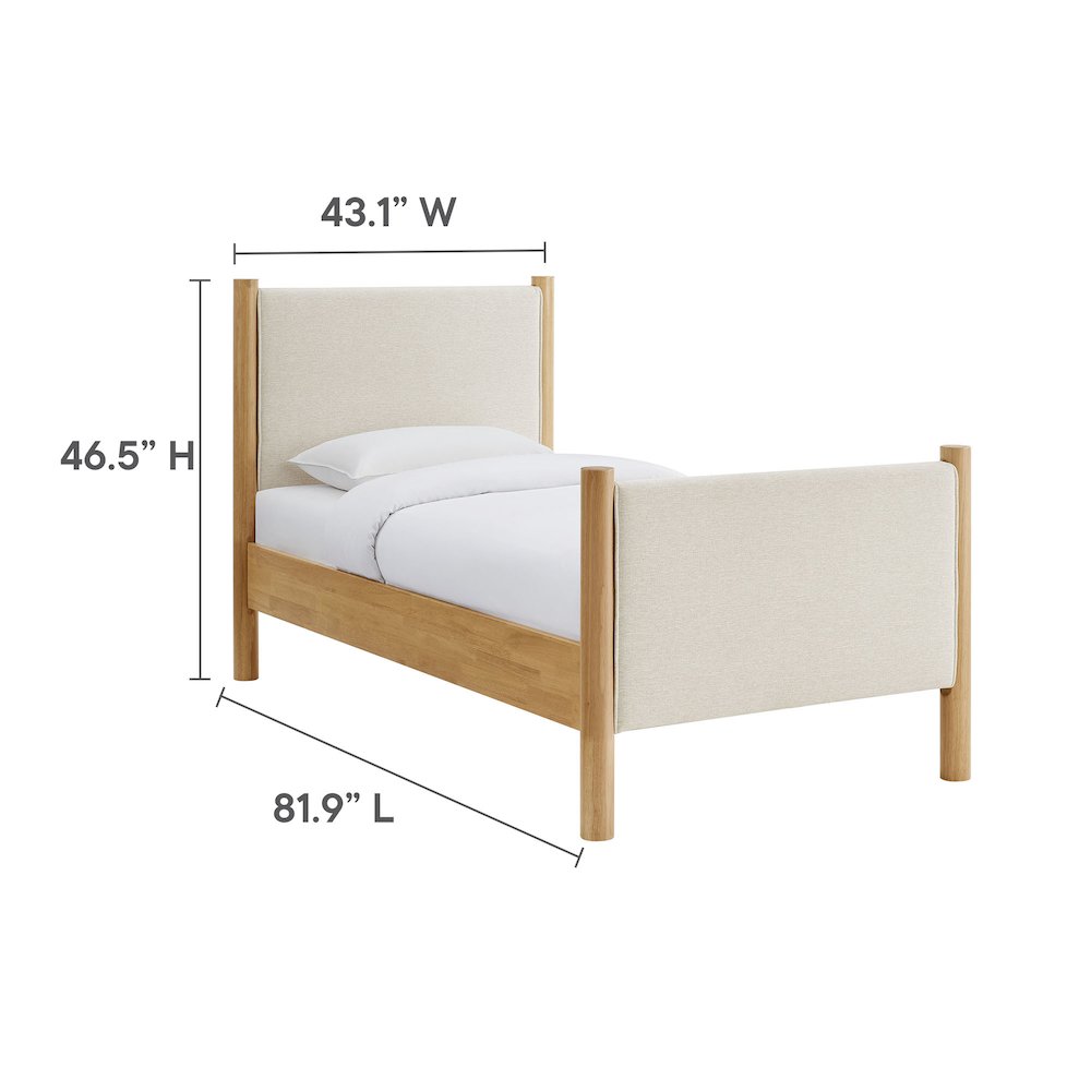 Maven Twin Size Fabric Upholstered Platform Bed