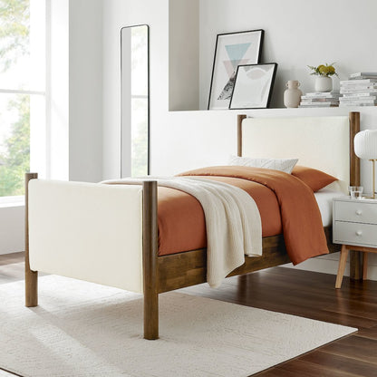 Maven Twin Size Boucle Upholstered Platform Bed