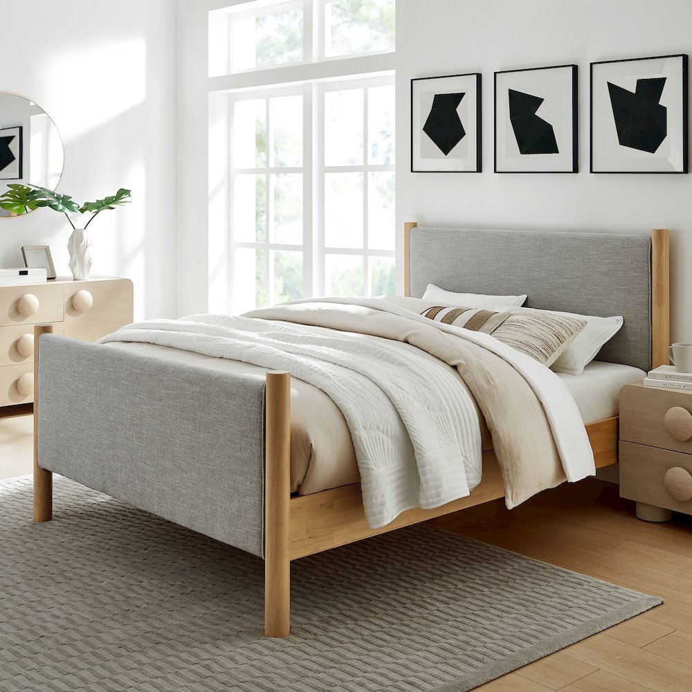 Maven Queen Size Fabric Upholstered Platform Bed