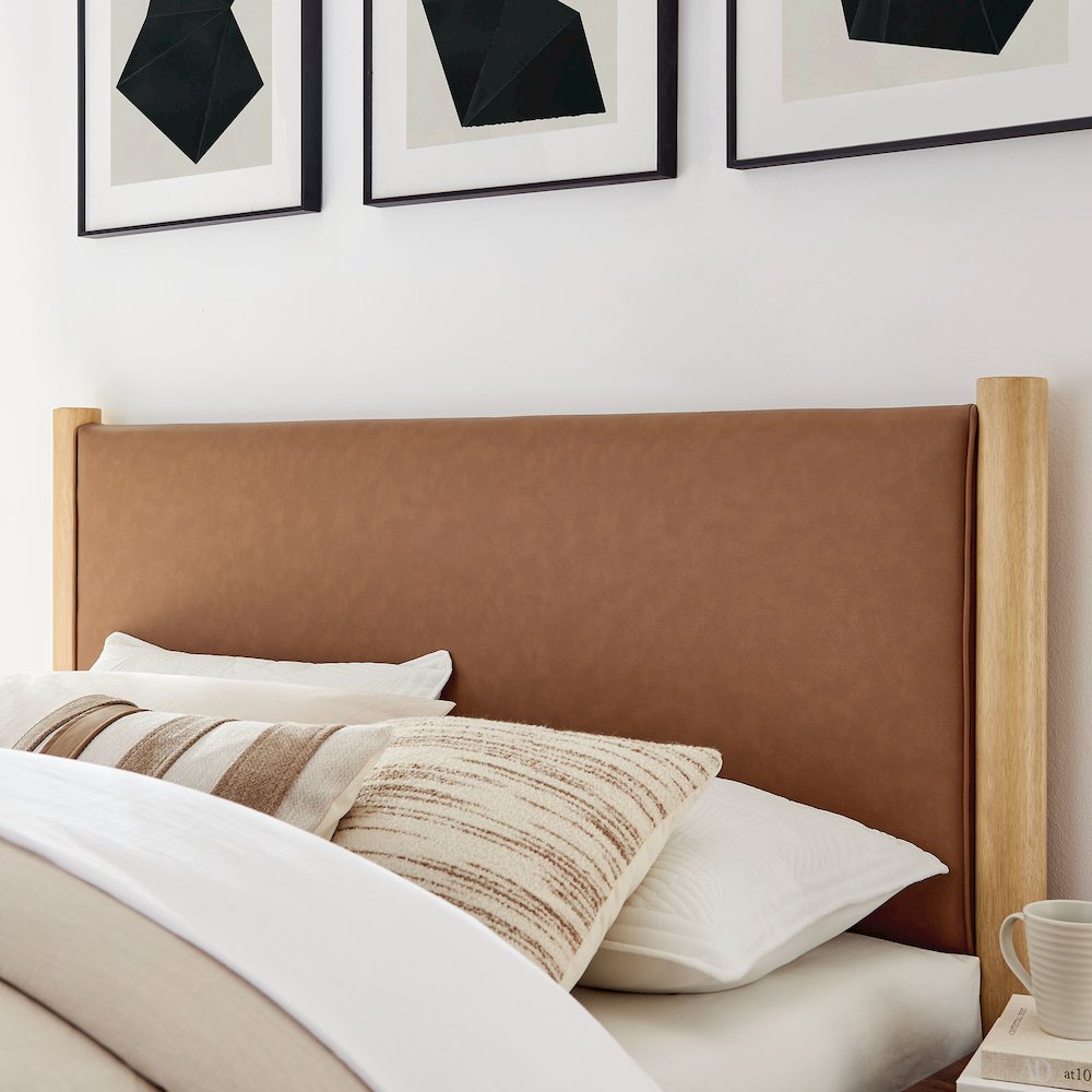 Maven Queen Size Vegan Leather Upholstered Platform Bed