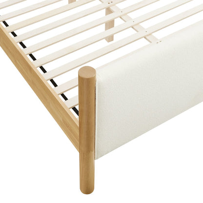 Maven Queen Size Boucle Upholstered Platform Bed