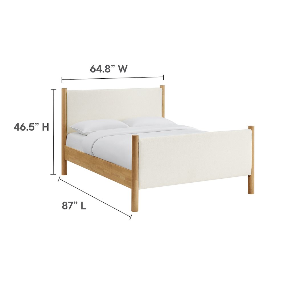 Maven Queen Size Boucle Upholstered Platform Bed