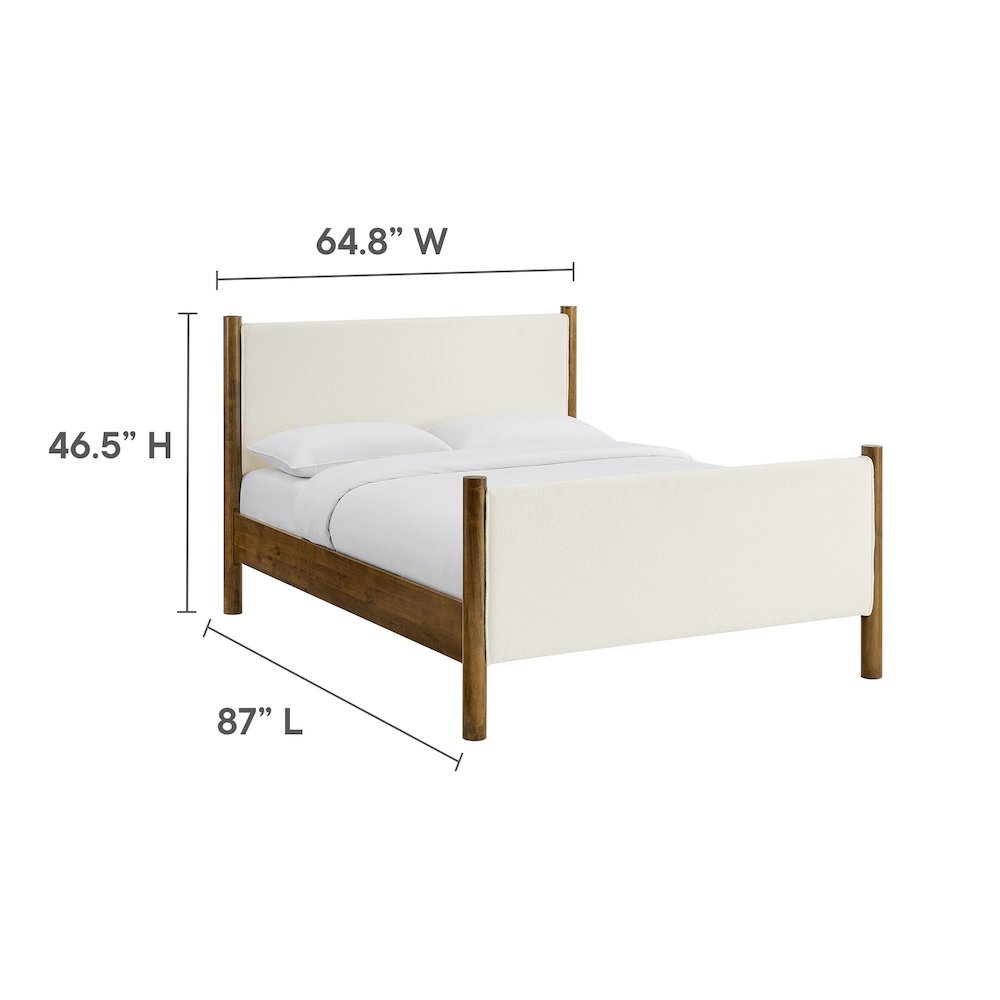 Maven Queen Size Boucle Upholstered Platform Bed
