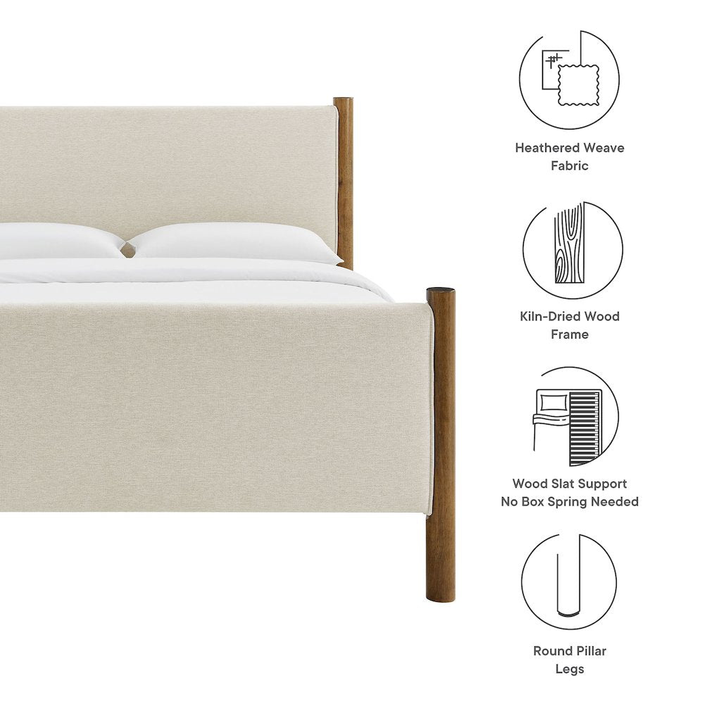 Maven King Size Fabric Upholstered Platform Bed