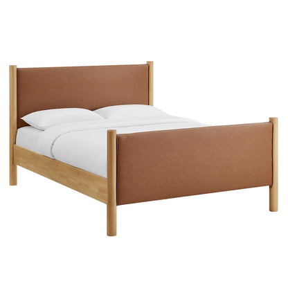 Maven King Size Vegan Leather Upholstered Platform Bed