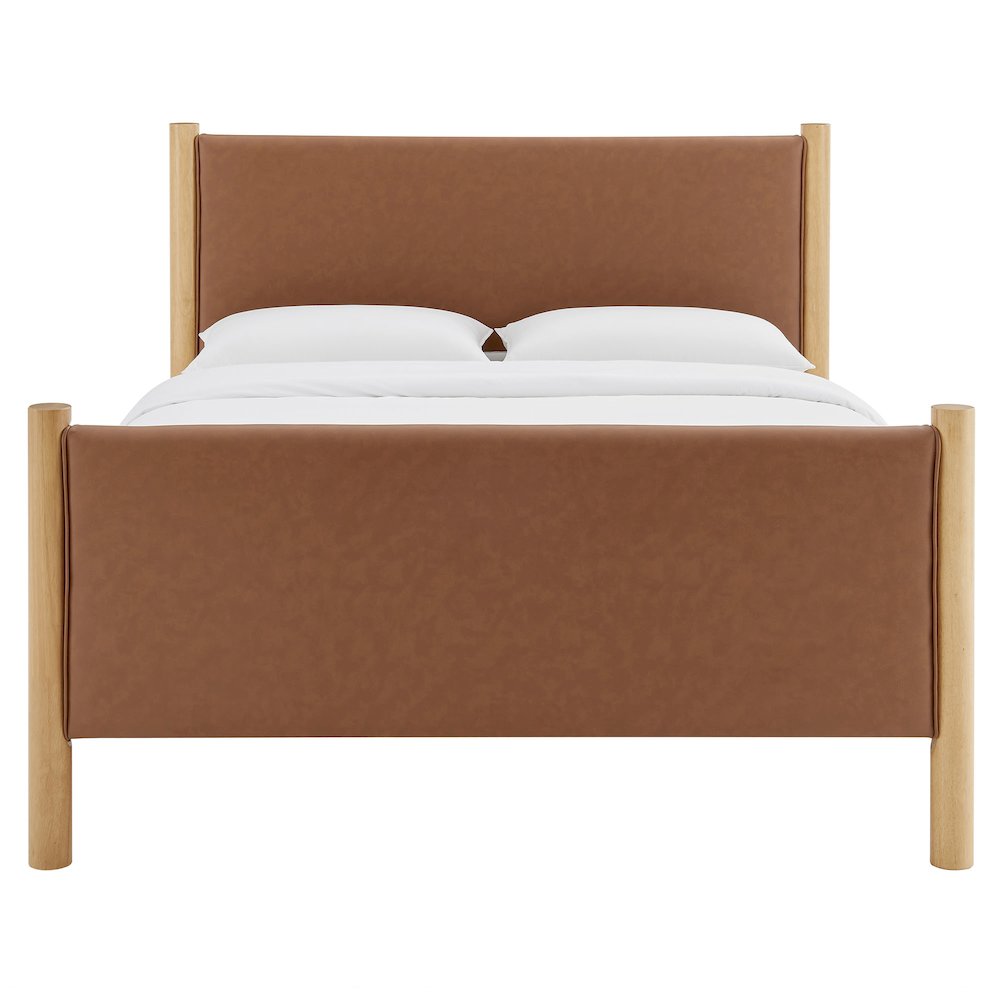 Maven King Size Vegan Leather Upholstered Platform Bed