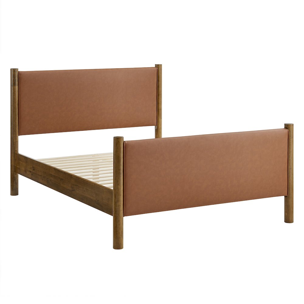 Maven King Size Vegan Leather Upholstered Platform Bed