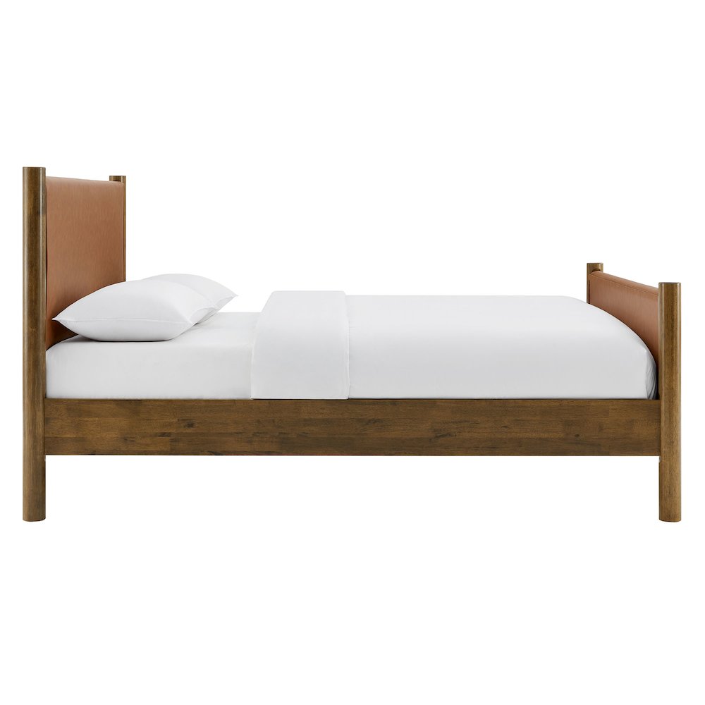 Maven King Size Vegan Leather Upholstered Platform Bed