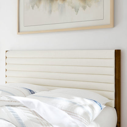 Olea Channel Tufted Boucle Solid Wood King Platform Bed