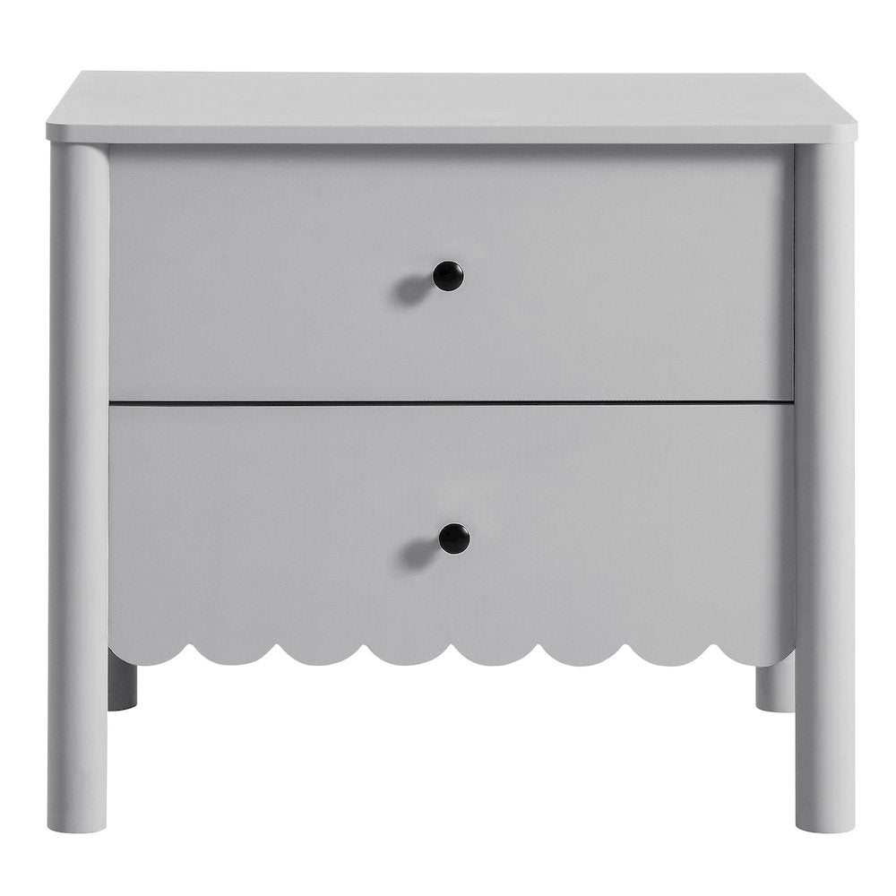 Emmeline Scalloped 2-Drawer Nightstand