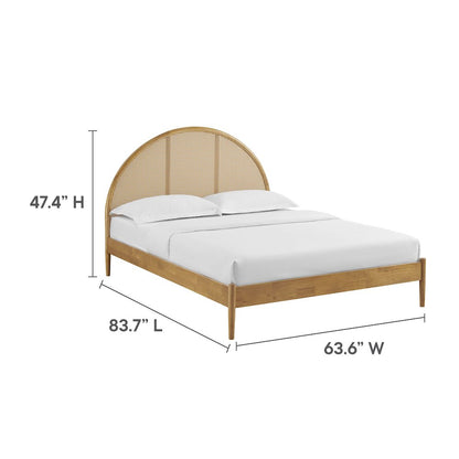 Odette Queen Arched Rattan Cane Platform Bed
