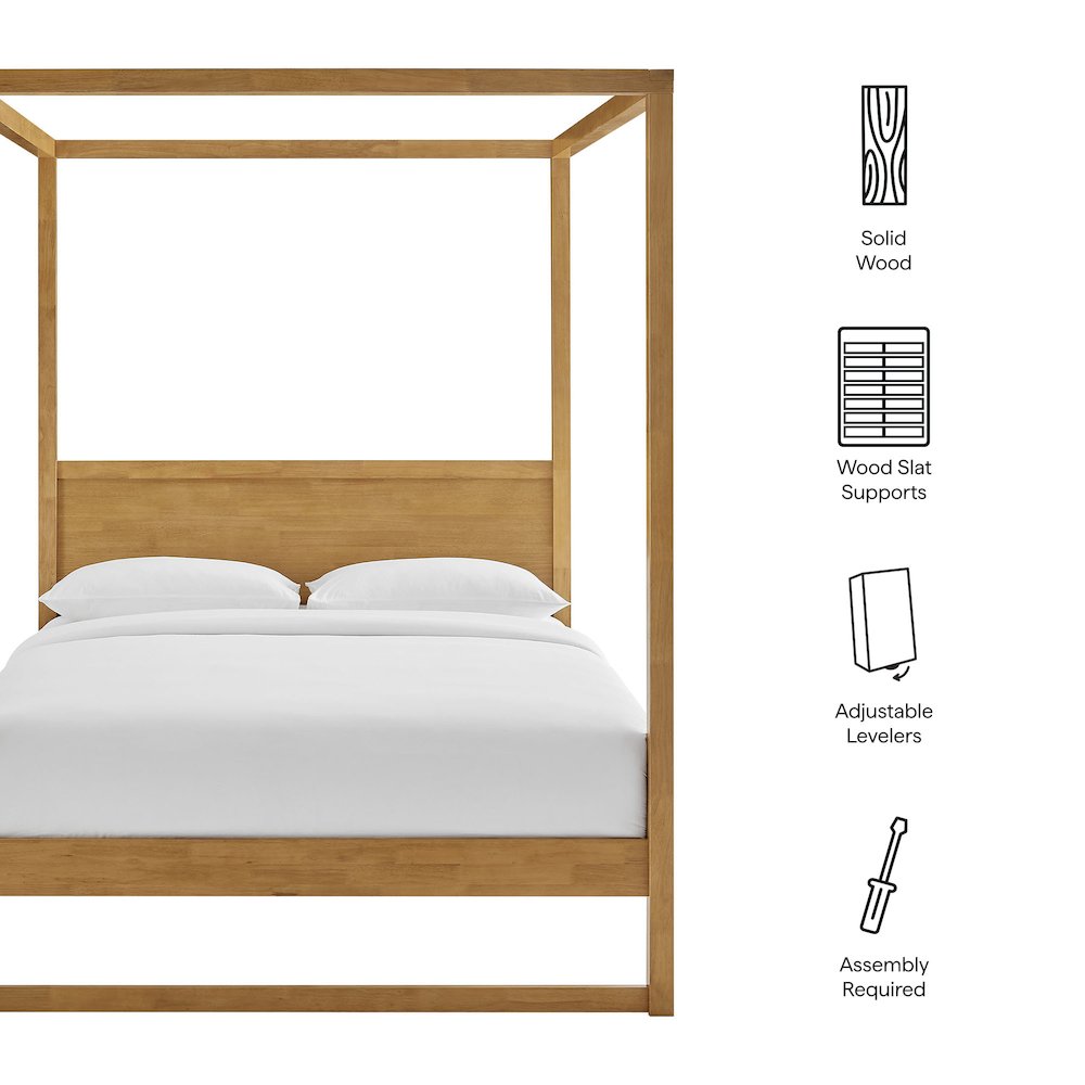 Alva Queen Wood Canopy Platform Bed