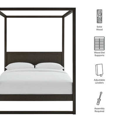 Alva King Wood Canopy Platform Bed