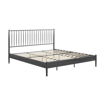 Adair Spindle Metal King Platform Bed - Charcoal