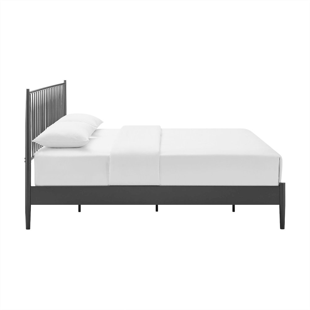 Adair Spindle Metal King Platform Bed - Charcoal