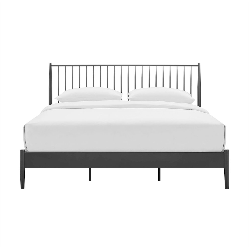 Adair Spindle Metal King Platform Bed - Charcoal