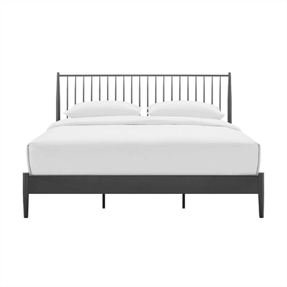 Adair Spindle Metal King Platform Bed - Charcoal