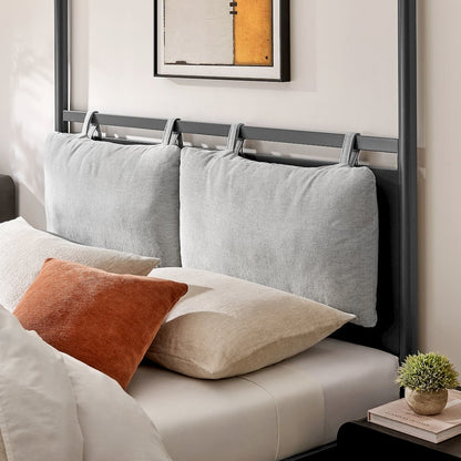 Marlowe 4-Poster Canopy Metal Queen Platform Bed - Charcoal