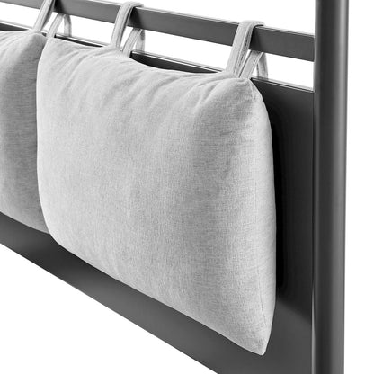 Marlowe 4-Poster Canopy Metal King Platform Bed - Charcoal