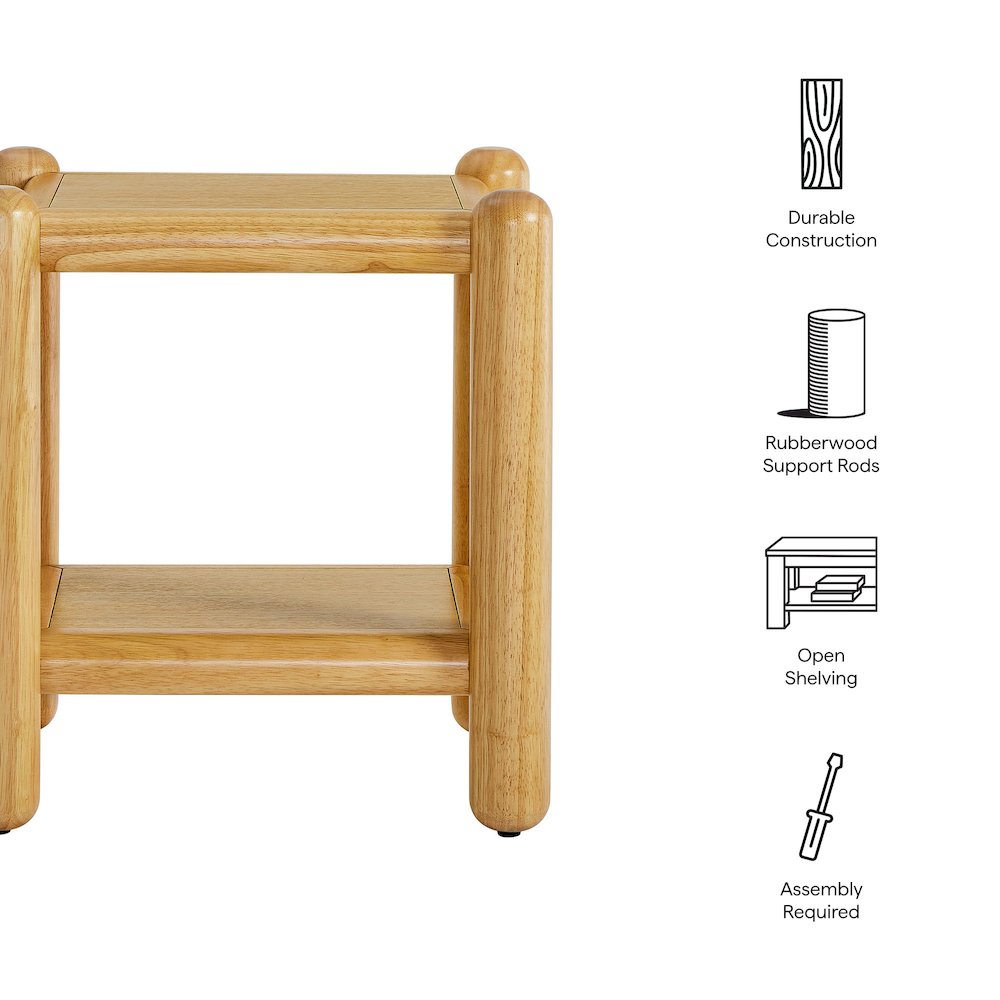 Arcus Rectangular 2-Tier Side Table - Oak