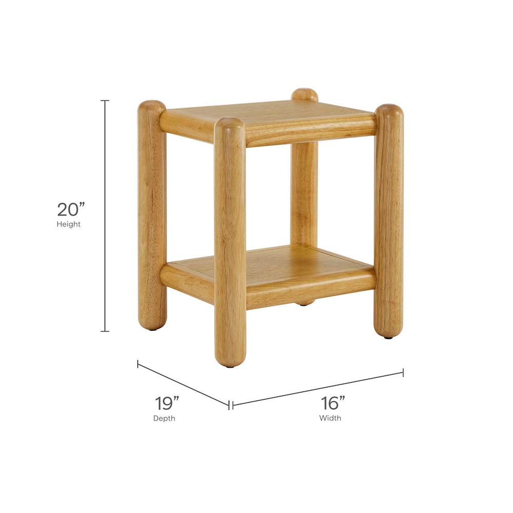 Arcus Rectangular 2-Tier Side Table - Oak