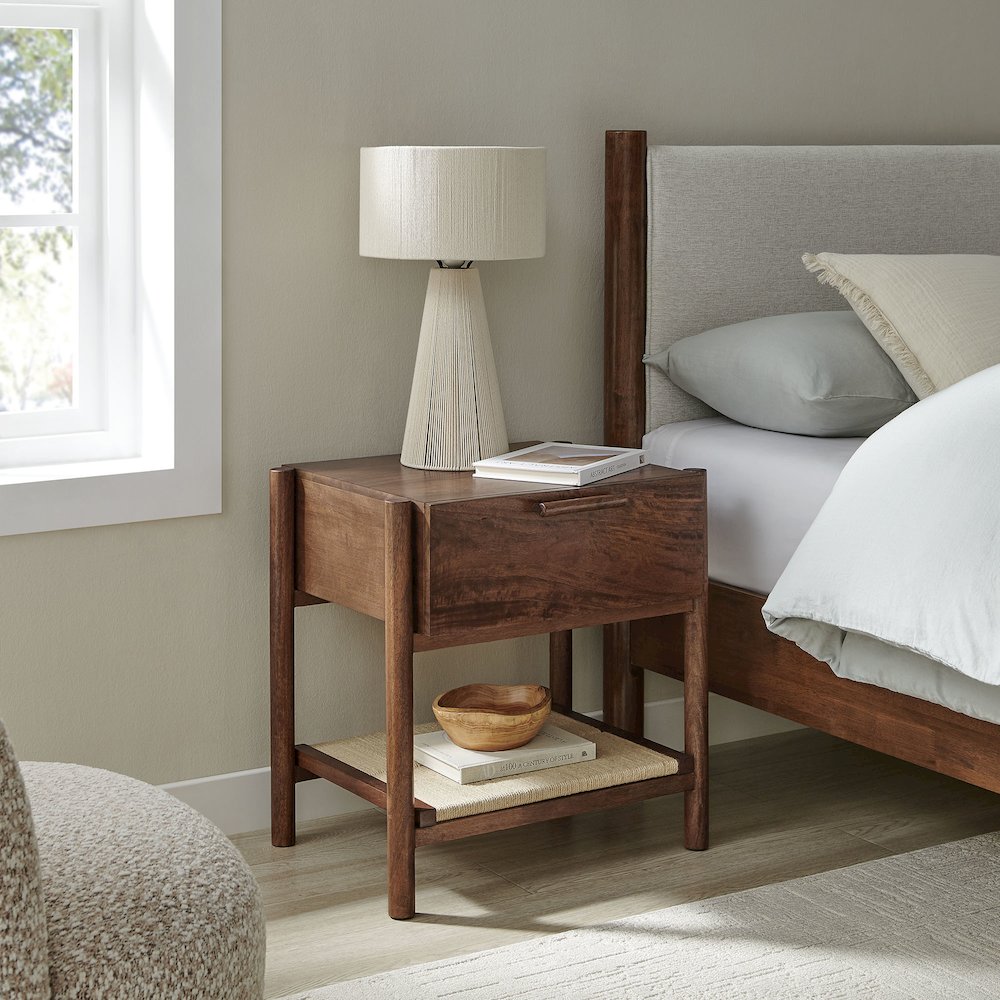 Oswin 1-Drawer Wood Nightstand