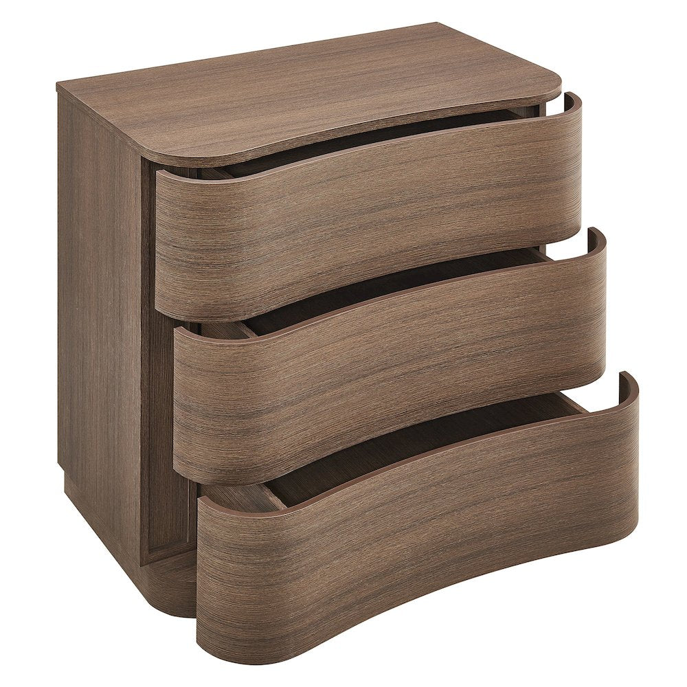 Mirae 3-Drawer Curved Compact Dresser