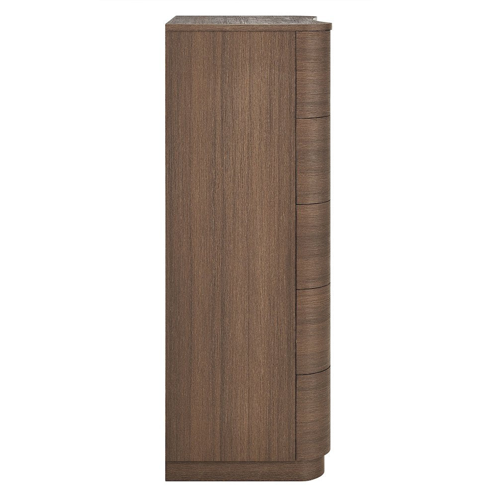 Mirae 5-Drawer Curved Dresser Chest of Drawers