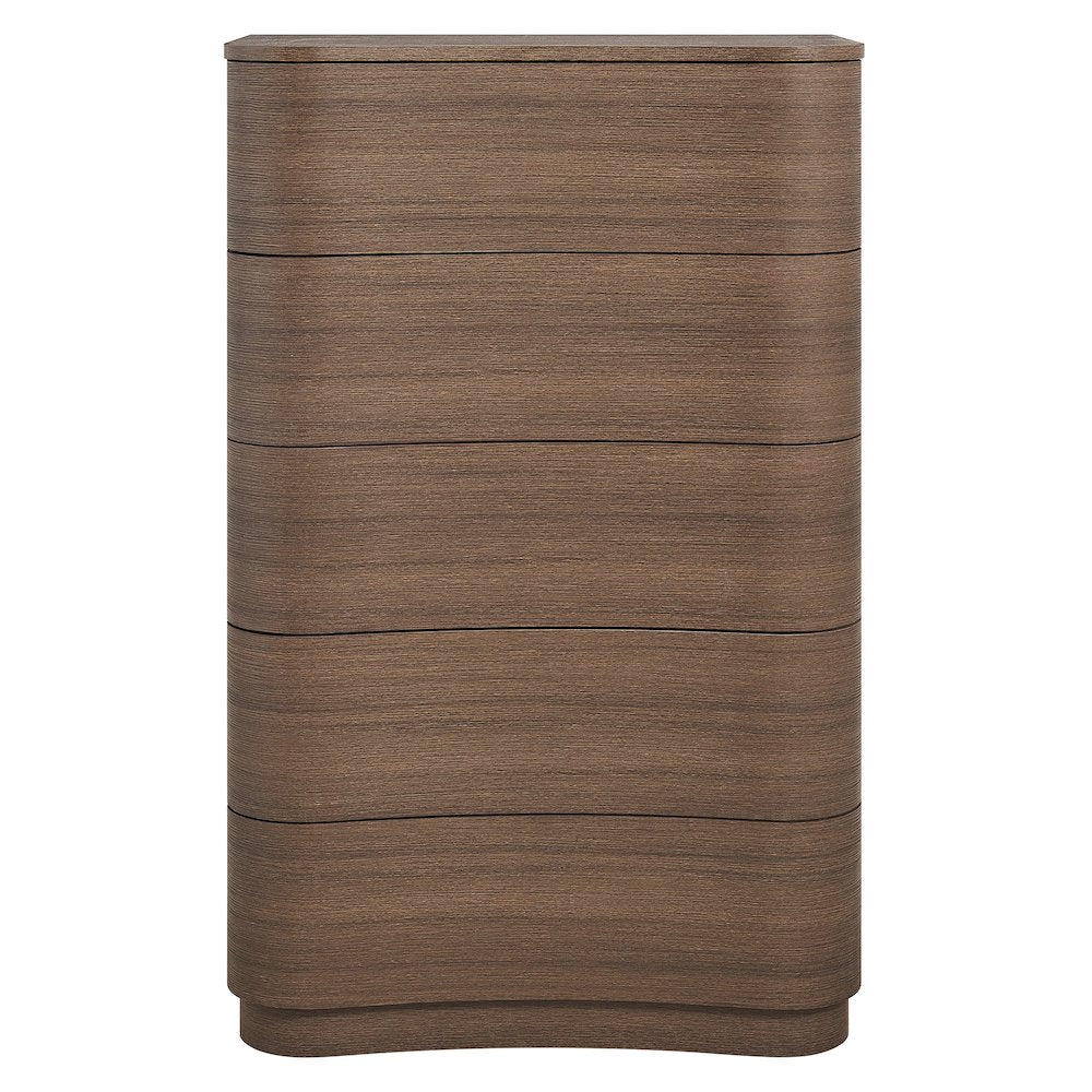 Mirae 5-Drawer Curved Dresser Chest of Drawers