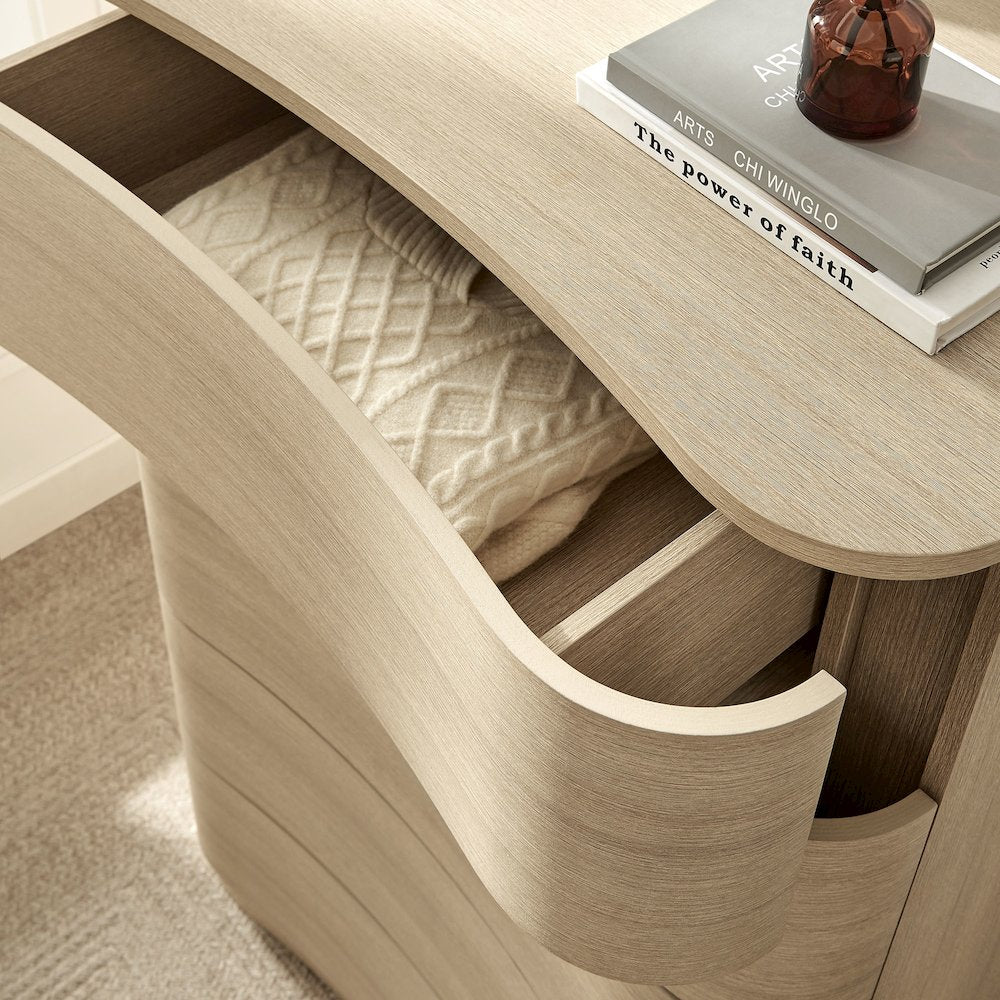 Mirae 5-Drawer Curved Dresser Chest of Drawers