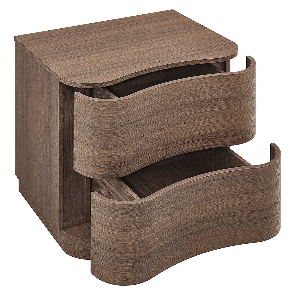 Mirae 2-Drawer Curved Nightstand