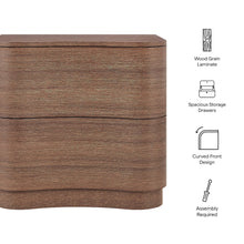 Mirae 2-Drawer Curved Nightstand