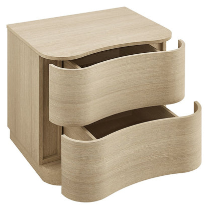 Mirae 2-Drawer Curved Nightstand