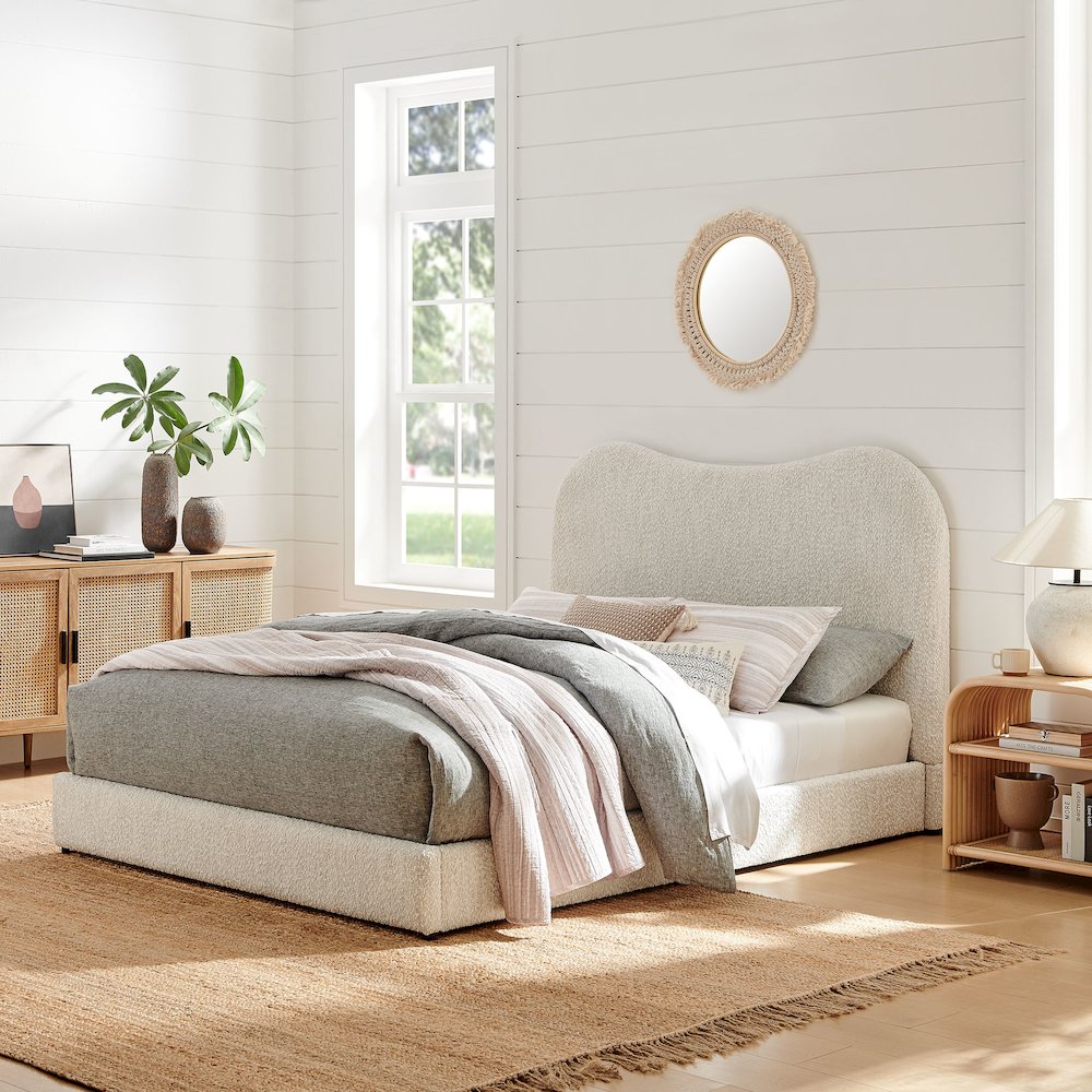 Seluna Boucle Queen Platform Bed