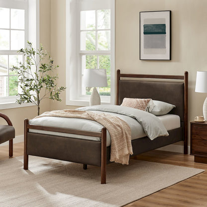 Ginny Twin Size Vegan Leather Platform Bed Frame
