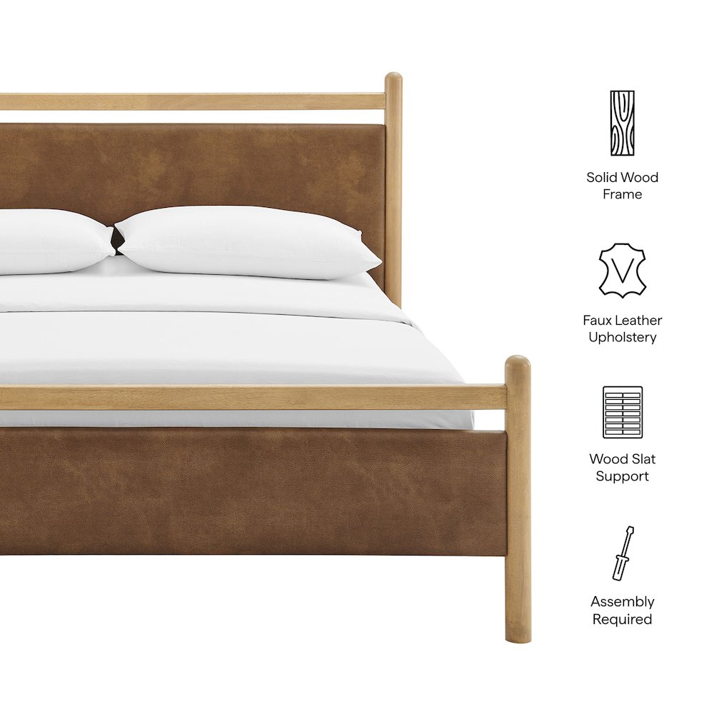 Ginny Full Size Vegan Leather Platform Bed Frame