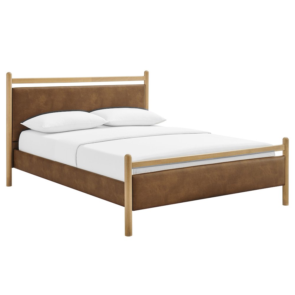 Ginny King Size Vegan Leather Platform Bed Frame