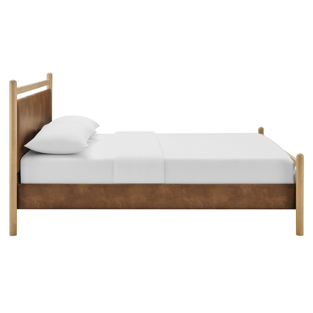 Ginny King Size Vegan Leather Platform Bed Frame