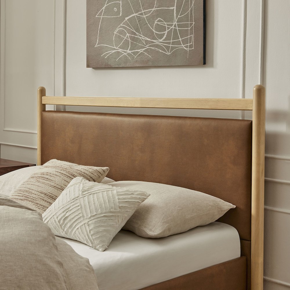 Ginny King Size Vegan Leather Platform Bed Frame